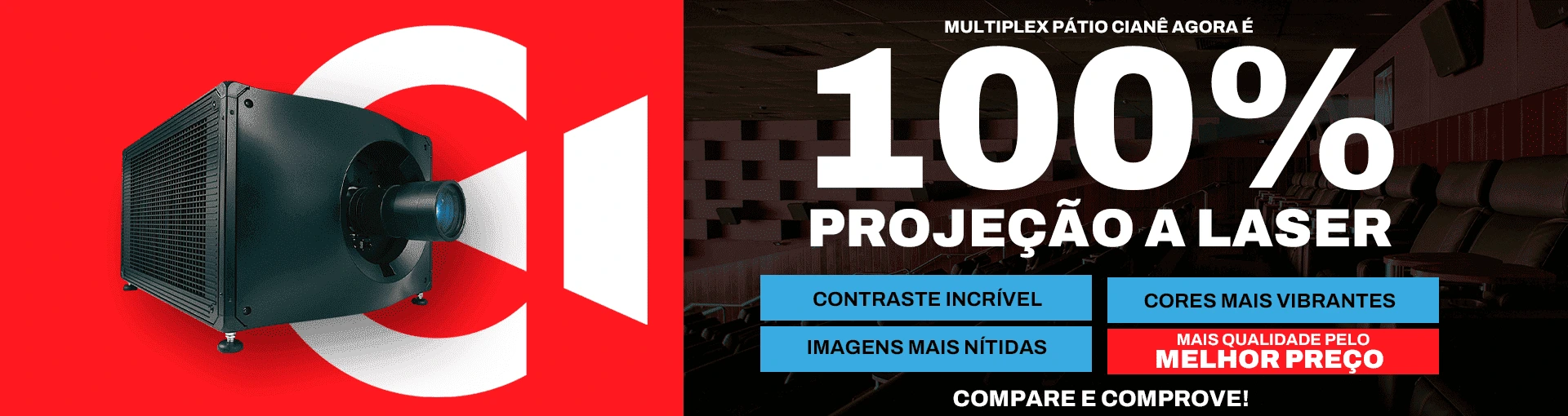 Banner 100% laser multiplex pátio cianê